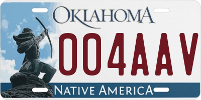 OK license plate 004AAV