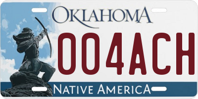 OK license plate 004ACH