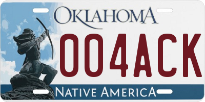 OK license plate 004ACK
