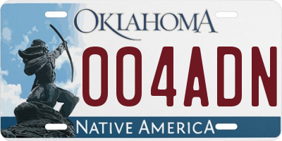 OK license plate 004ADN