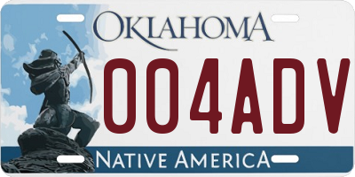 OK license plate 004ADV