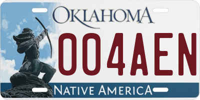 OK license plate 004AEN