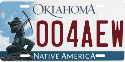 OK license plate 004AEW