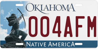 OK license plate 004AFM