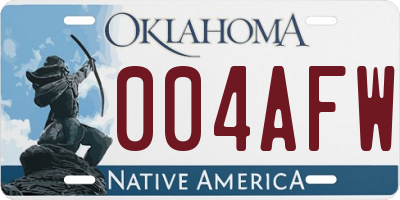 OK license plate 004AFW