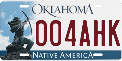 OK license plate 004AHK
