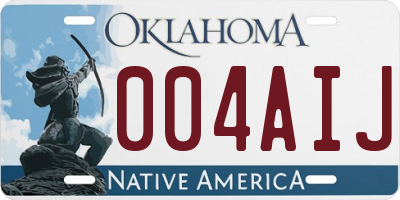 OK license plate 004AIJ