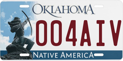 OK license plate 004AIV