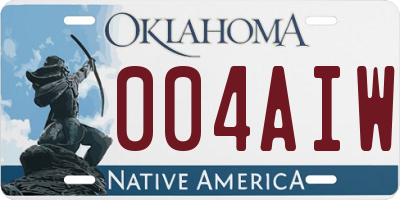 OK license plate 004AIW