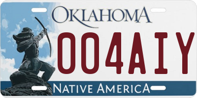 OK license plate 004AIY
