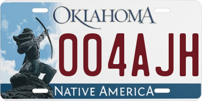 OK license plate 004AJH