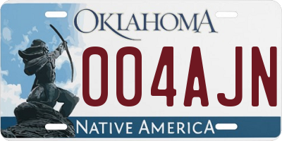 OK license plate 004AJN