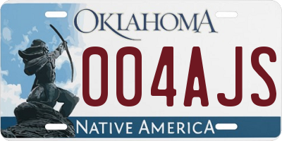 OK license plate 004AJS