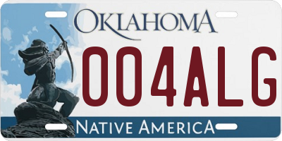 OK license plate 004ALG