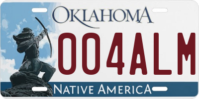 OK license plate 004ALM