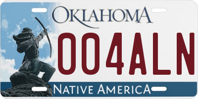 OK license plate 004ALN