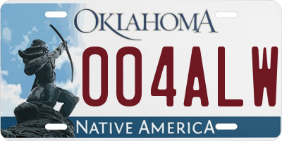 OK license plate 004ALW
