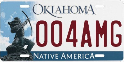 OK license plate 004AMG