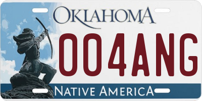 OK license plate 004ANG