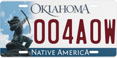 OK license plate 004AOW
