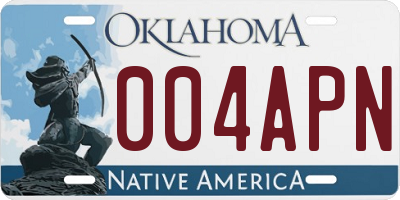 OK license plate 004APN