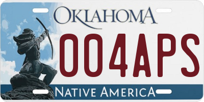OK license plate 004APS