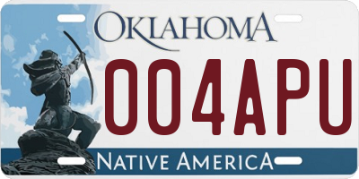 OK license plate 004APU