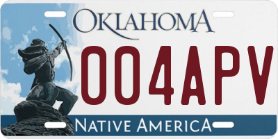 OK license plate 004APV