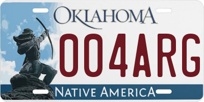 OK license plate 004ARG