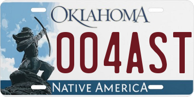 OK license plate 004AST