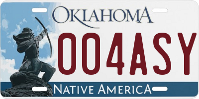 OK license plate 004ASY