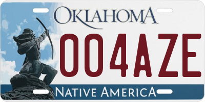 OK license plate 004AZE