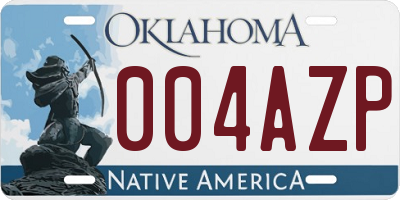 OK license plate 004AZP