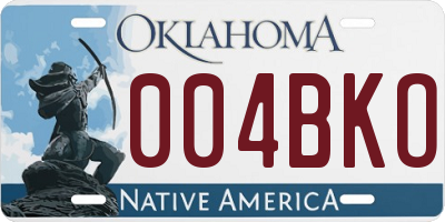 OK license plate 004BKO