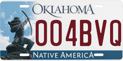 OK license plate 004BVQ
