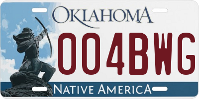 OK license plate 004BWG