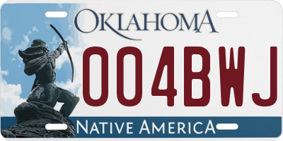 OK license plate 004BWJ