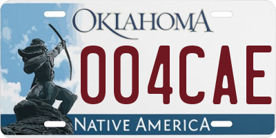 OK license plate 004CAE