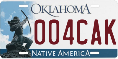 OK license plate 004CAK