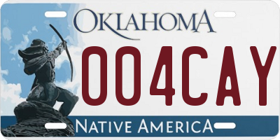 OK license plate 004CAY