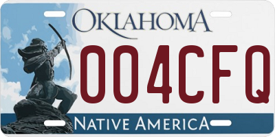 OK license plate 004CFQ