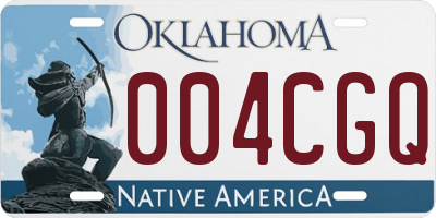 OK license plate 004CGQ