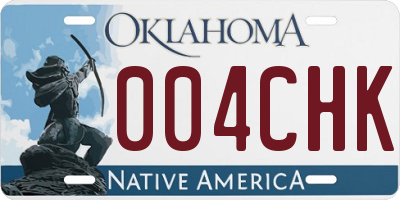 OK license plate 004CHK