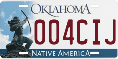 OK license plate 004CIJ