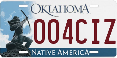 OK license plate 004CIZ