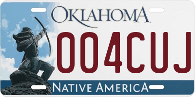 OK license plate 004CUJ