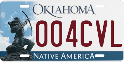 OK license plate 004CVL