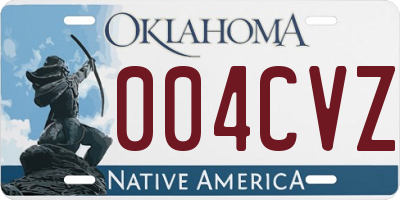 OK license plate 004CVZ