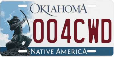 OK license plate 004CWD