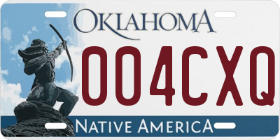 OK license plate 004CXQ